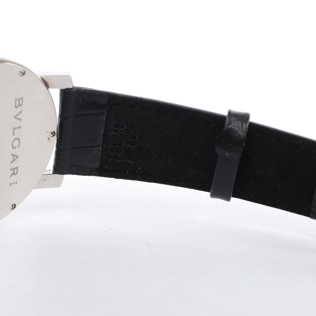 Bvlgari Bvlgari BB41SL O 0251 Manual-winding SS x Leather Watch Black Dial