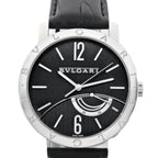 Bvlgari Bvlgari BB41SL O 0251 Manual-winding SS x Leather Watch Black Dial