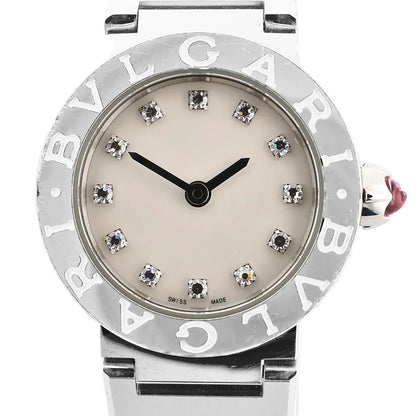 Bvlgari BB23S SS x QZ Uhr mit Muschelzifferblatt