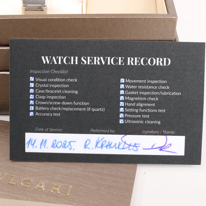 Bvlgari BB23S SS x QZ Uhr mit Muschelzifferblatt