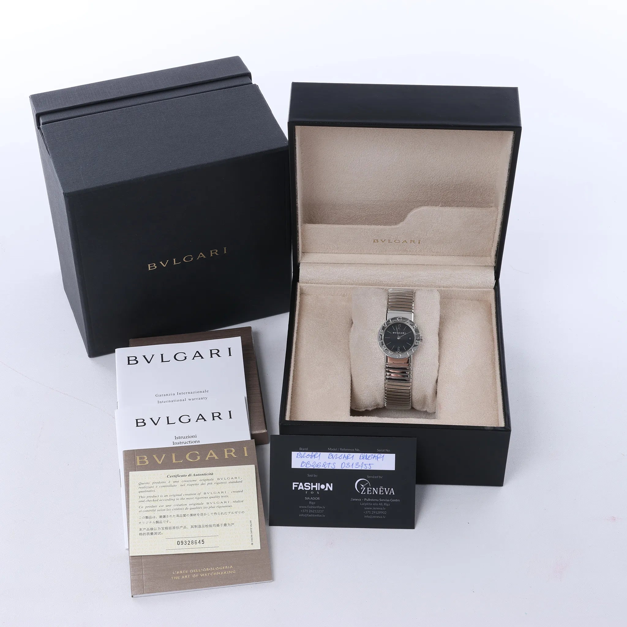 Bvlgari Bvlgari Bvlgari Tubogas BB262TS D313155 SS QZ Watch with Black Dial