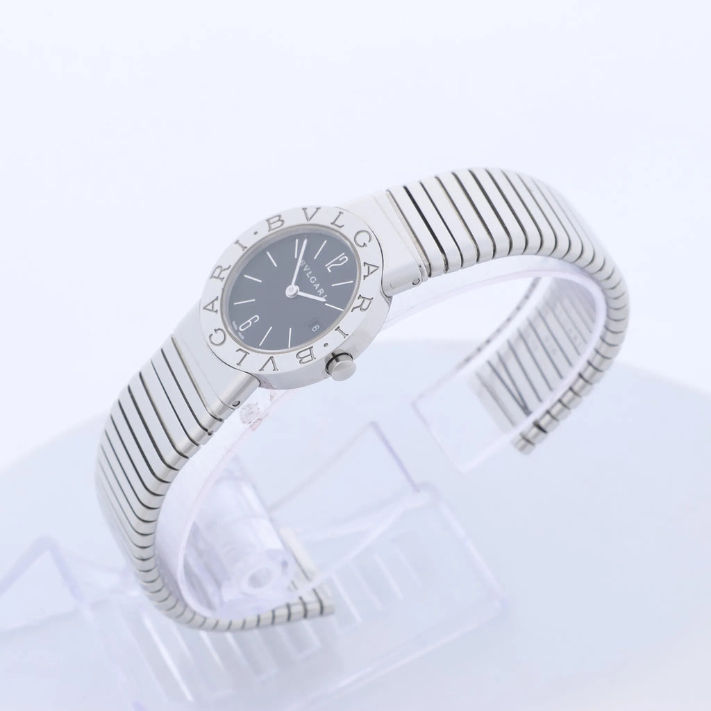 Bvlgari Bvlgari Bvlgari Tubogas BB262TS D313155 SS QZ Watch with Black Dial