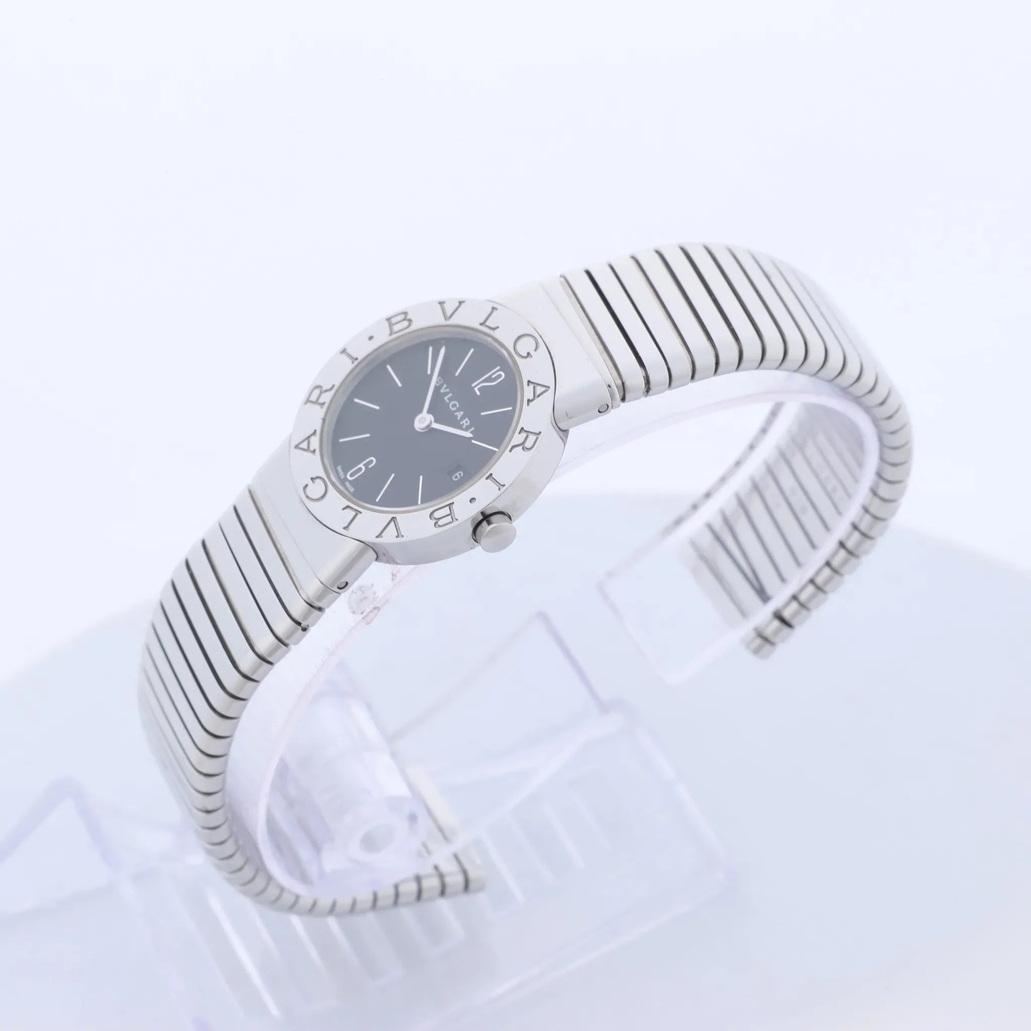 Bvlgari Bvlgari Bvlgari Tubogas BB262TS D313155 SS QZ Watch with Black Dial