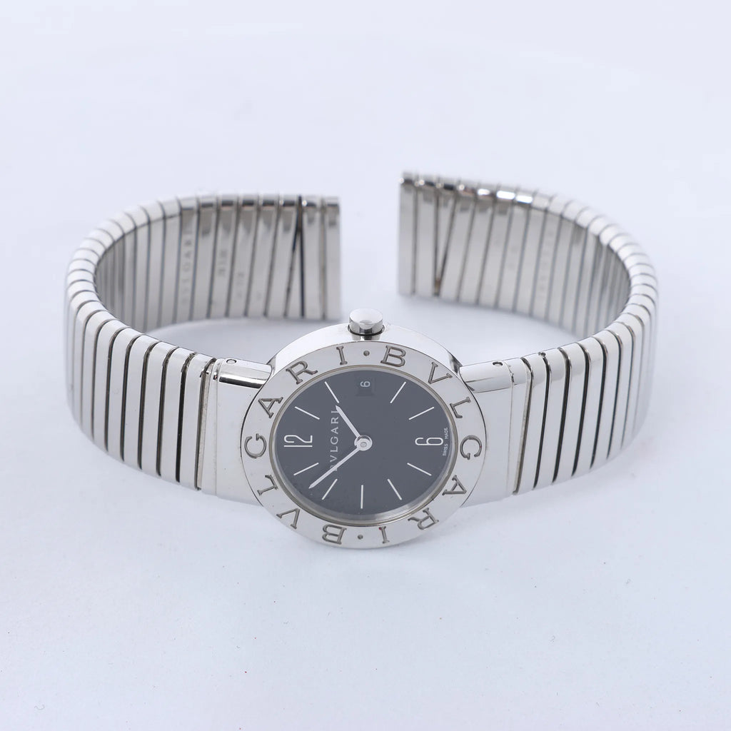 Bvlgari Bvlgari Bvlgari Tubogas BB262TS D313155 SS QZ Watch with Black Dial
