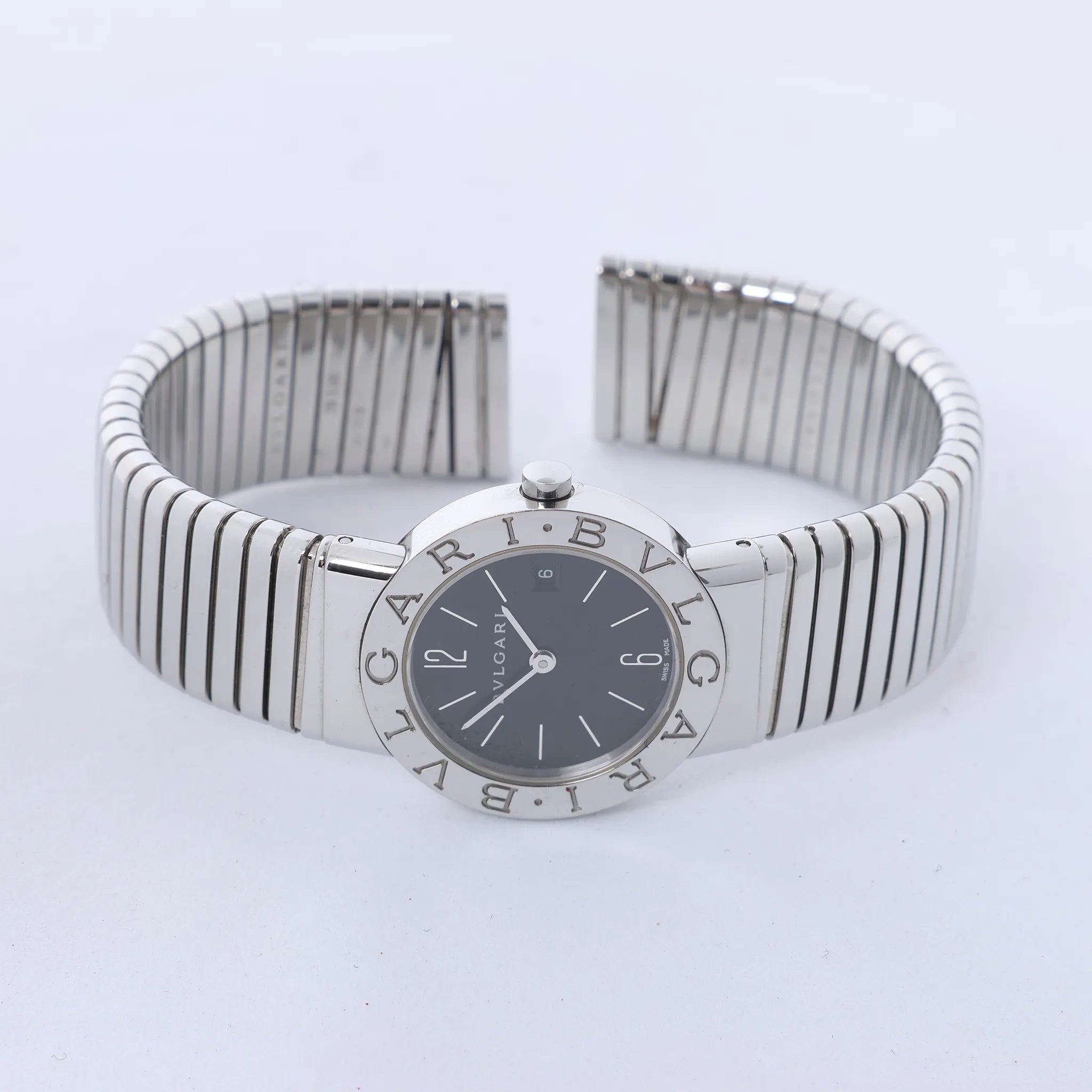 Bvlgari Bvlgari Bvlgari Tubogas BB262TS D313155 SS QZ Watch with Black Dial