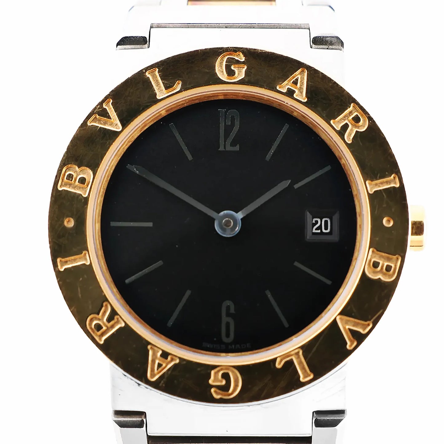 Bvlgari Bvlgari Bvlgari BB26SGD F138283 SS×YG QZ Uhr mit schwarzem Zifferblatt