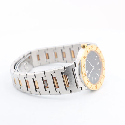 Bvlgari Bvlgari Bvlgari BB26SGD F138283 SS×YG QZ Uhr mit schwarzem Zifferblatt