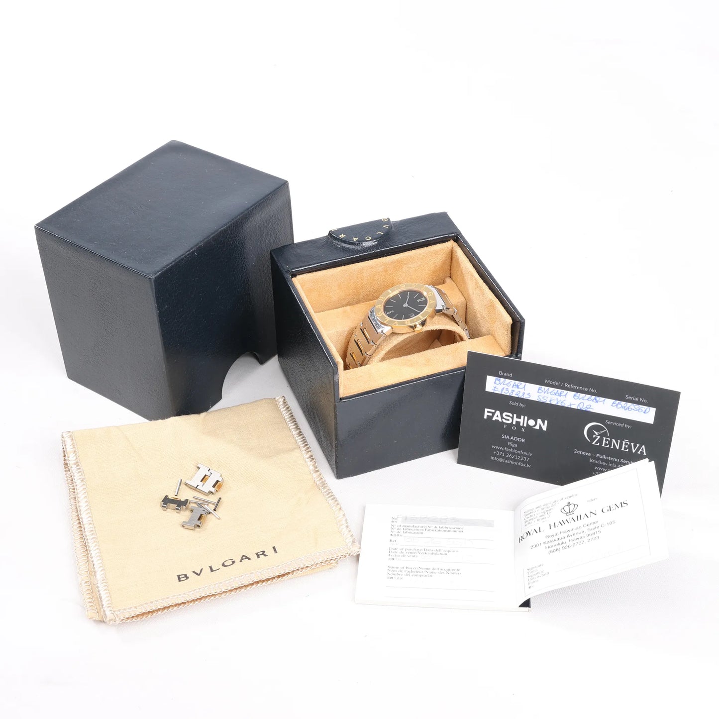 Bvlgari Bvlgari Bvlgari BB26SGD F138283 SS×YG QZ Uhr mit schwarzem Zifferblatt