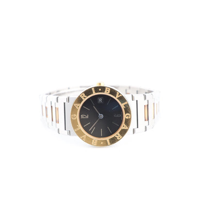 Bvlgari Bvlgari Bvlgari BB26SGD F138283 SS×YG QZ Uhr mit schwarzem Zifferblatt