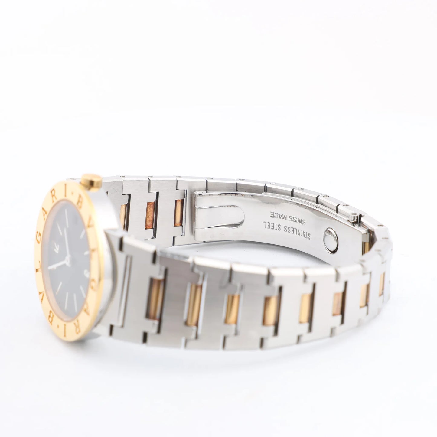 Bvlgari Bvlgari Bvlgari BB26SGD F138283 SS×YG QZ Uhr mit schwarzem Zifferblatt