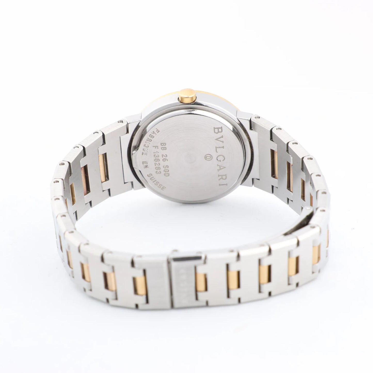 Bvlgari Bvlgari Bvlgari BB26SGD F138283 SS×YG QZ Uhr mit schwarzem Zifferblatt