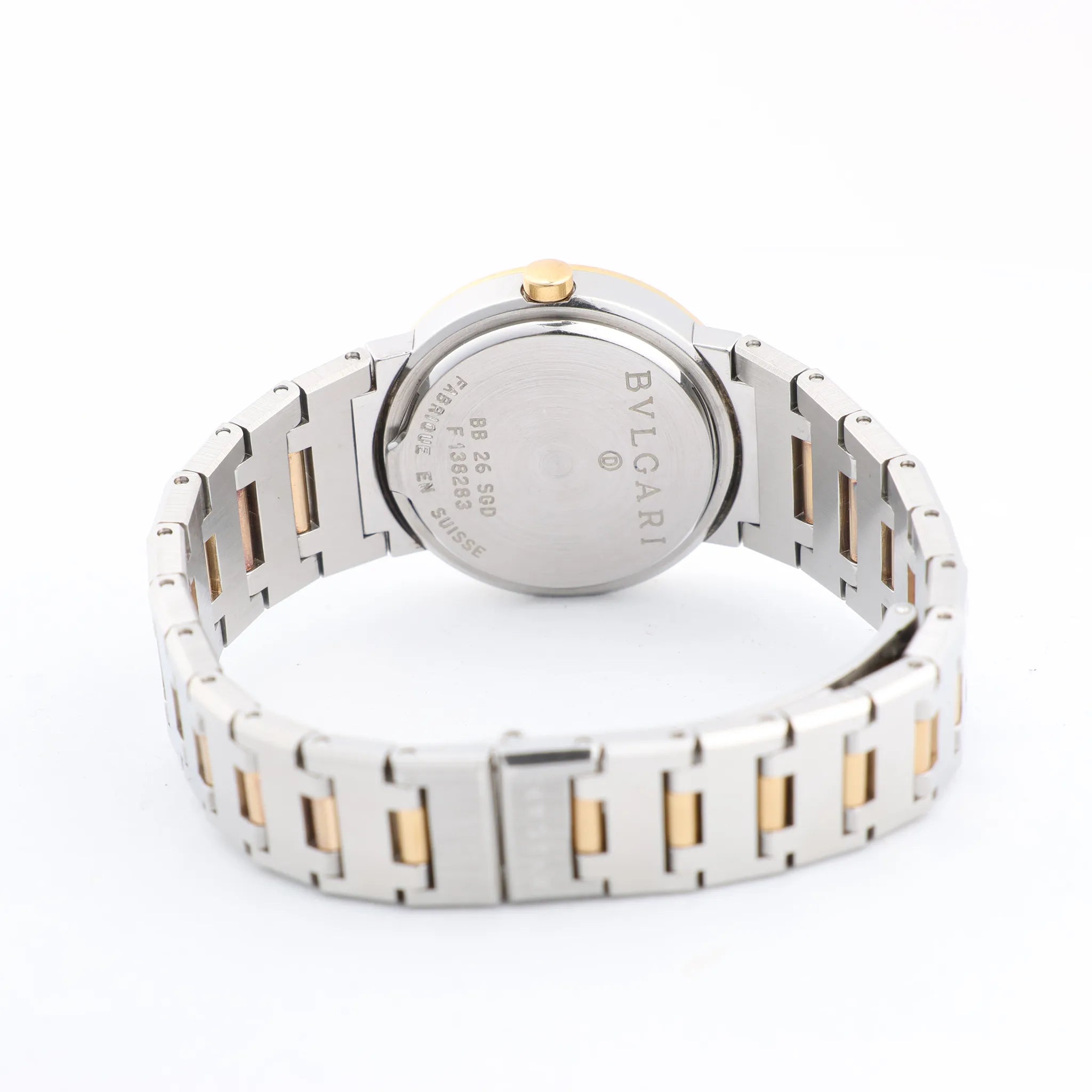 Bvlgari Bvlgari Bvlgari BB26SGD F138283 SS×YG QZ Black Dial Watch