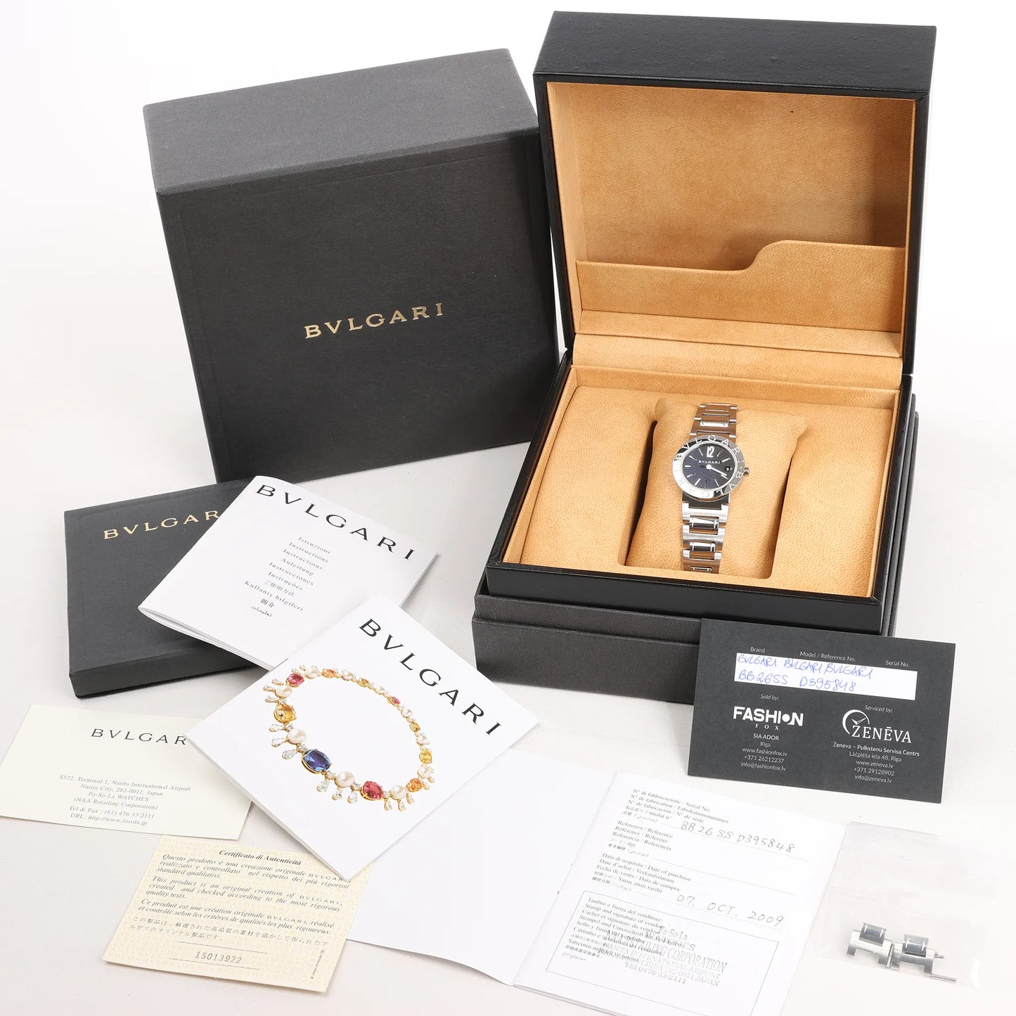 Bvlgari Bvlgari Bvlgari  BB26SS D395848 SS QZ Watch with Black Dial