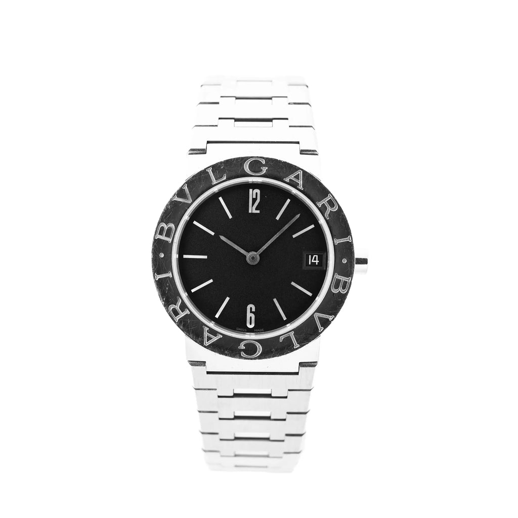 Bvlgari Bvlgari Bvlgari BB30SS D317440 SS QZ Watch with Black Dial