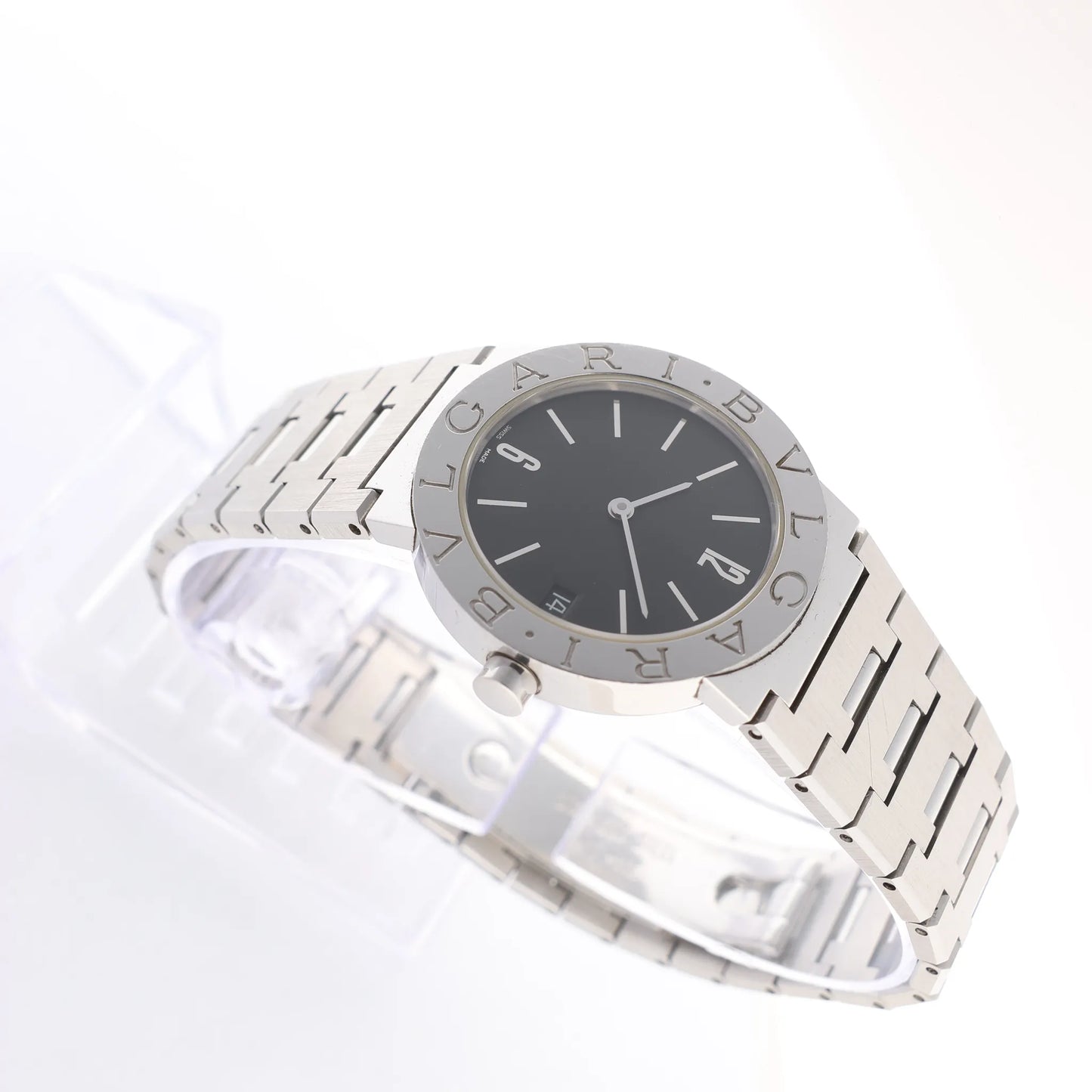 Bvlgari Bvlgari Bvlgari BB30SS D317440 SS QZ Watch with Black Dial