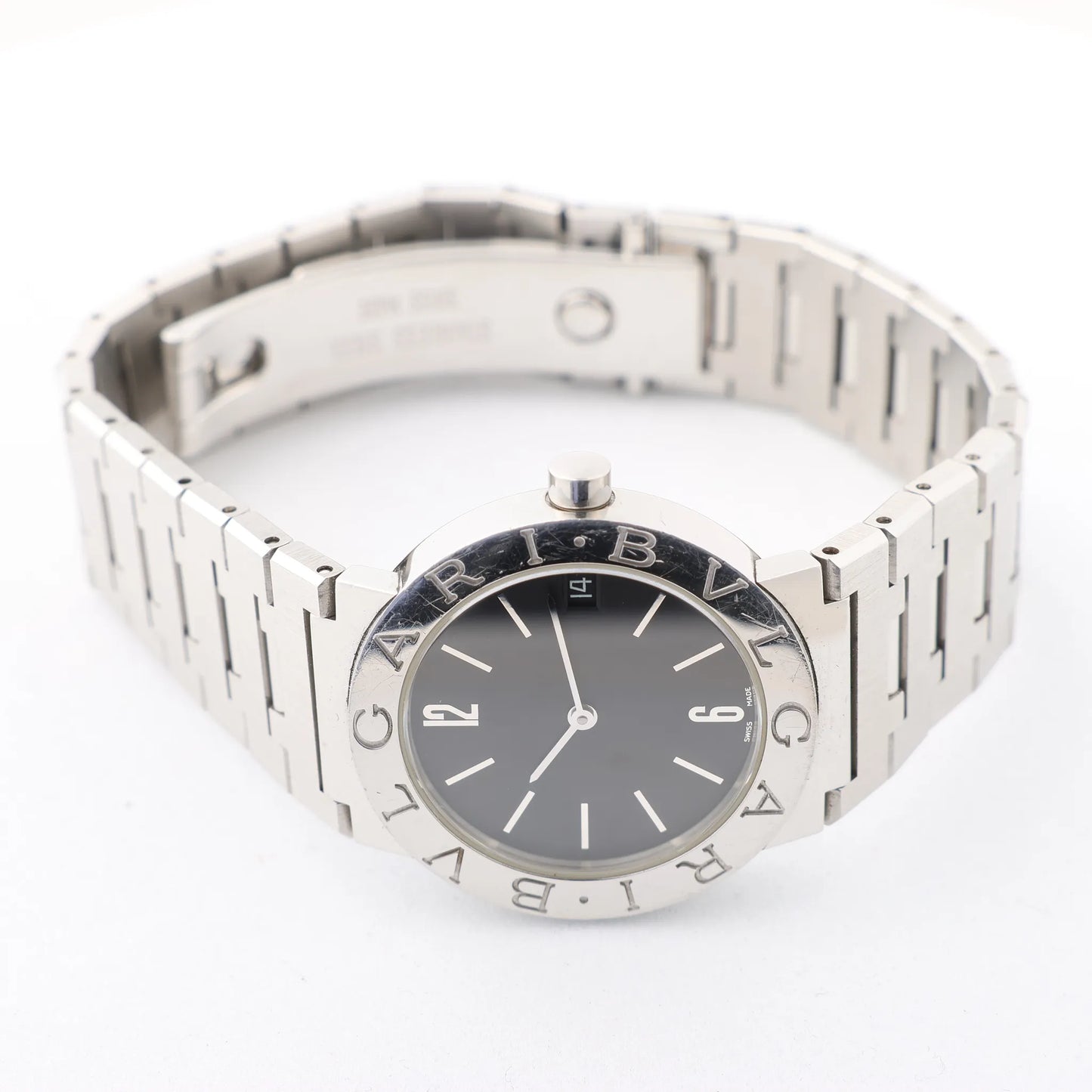 Bvlgari Bvlgari Bvlgari BB30SS D317440 SS QZ Watch with Black Dial