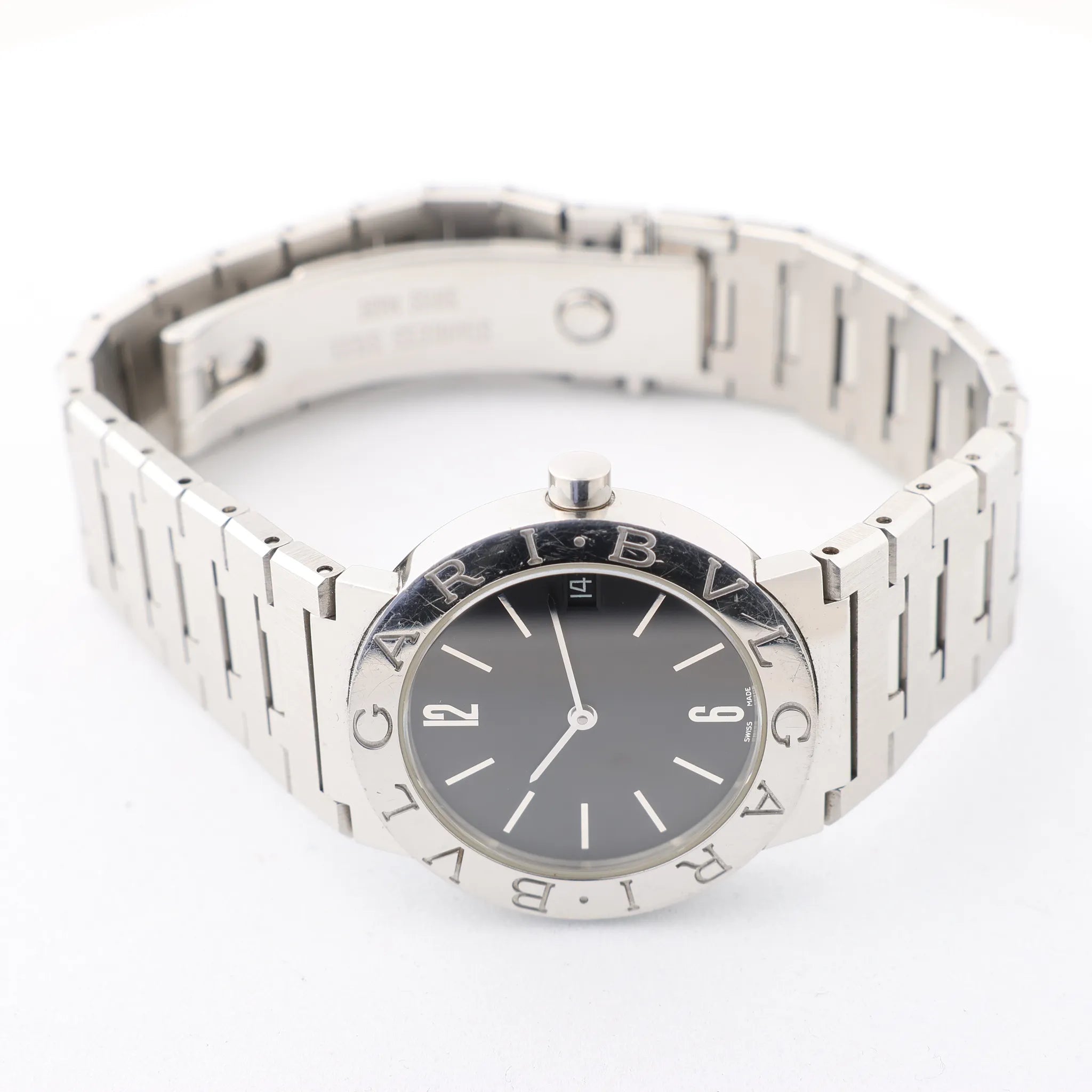 Bvlgari Bvlgari Bvlgari BB30SS D317440 SS QZ Watch with Black Dial