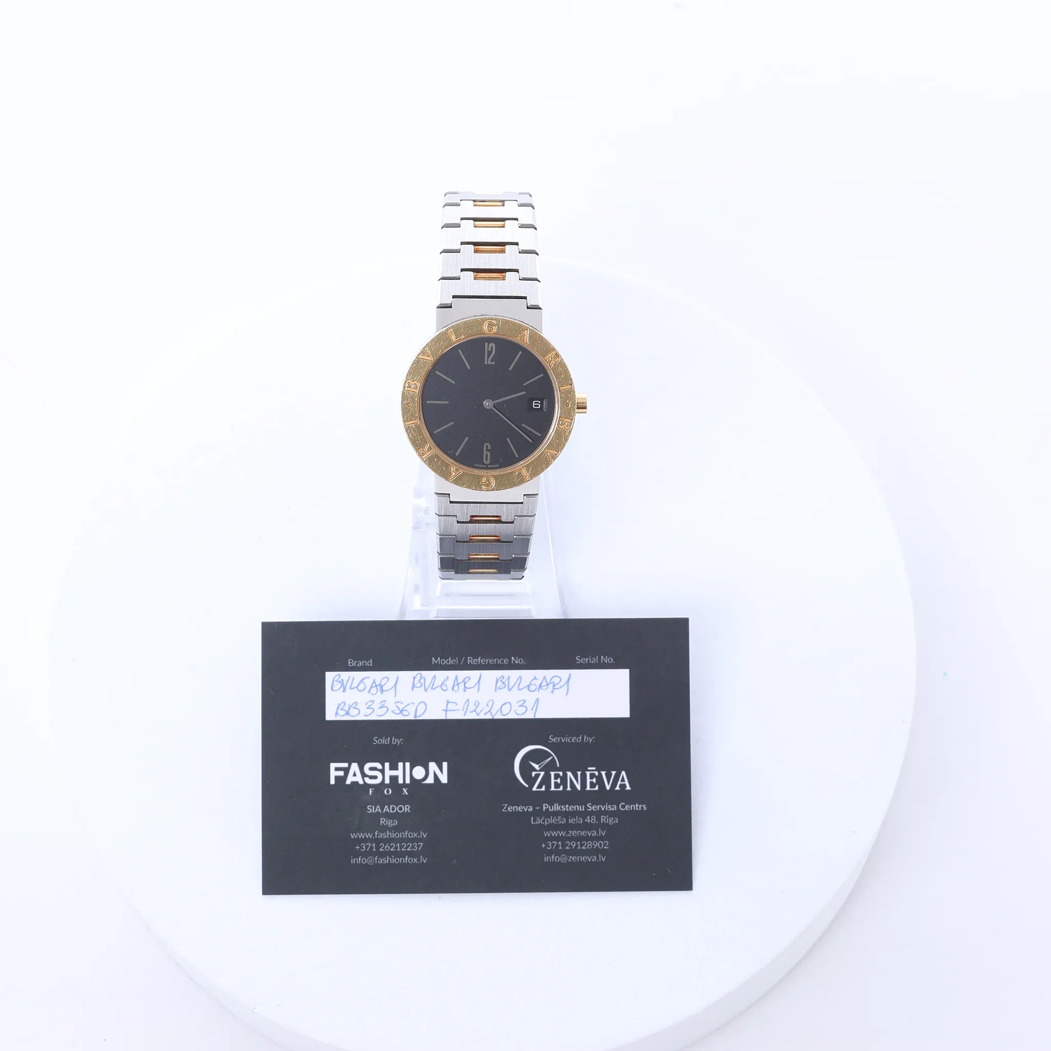 Bvlgari Bvlgari Bvlgari BB33SGD F122031 SS×YG QZ Watch with Black Dial