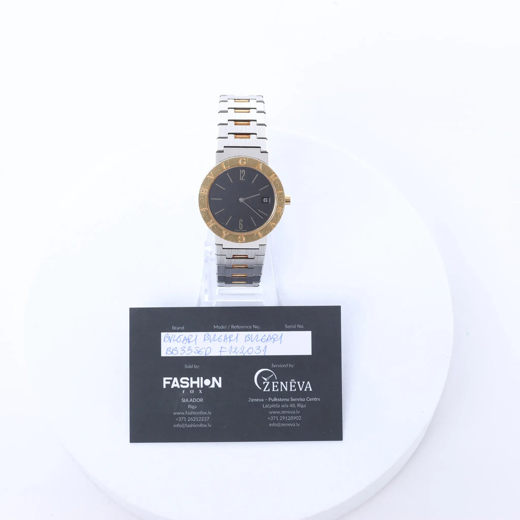 Bvlgari Bvlgari Bvlgari BB33SGD F122031 SS×YG QZ Watch with Black Dial