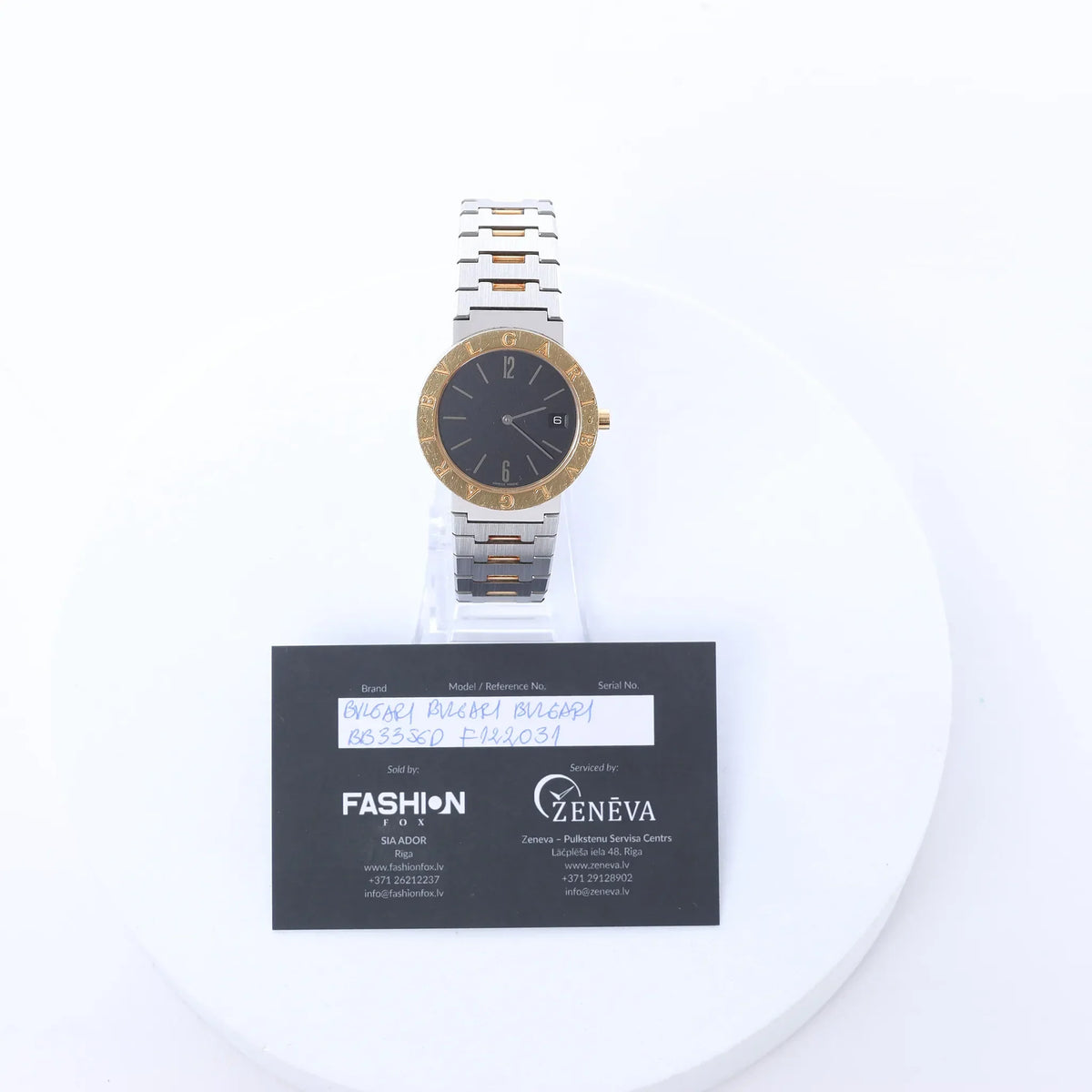 Bvlgari Bvlgari Bvlgari BB33SGD F122031 SS×YG QZ Watch with Black Dial