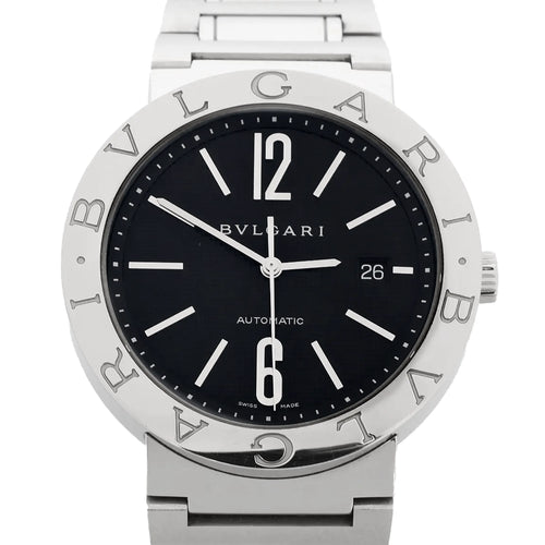 Bvlgari Bvlgari Bvlgari BB42SSAUTO O12360 Reloj de acero inoxidable con esfera negra, movimiento automático