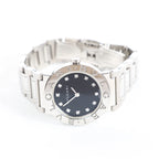 Bvlgari Bvlgari Bvlgari BBL26S PO8142 SS QZ Watch with Black Dial