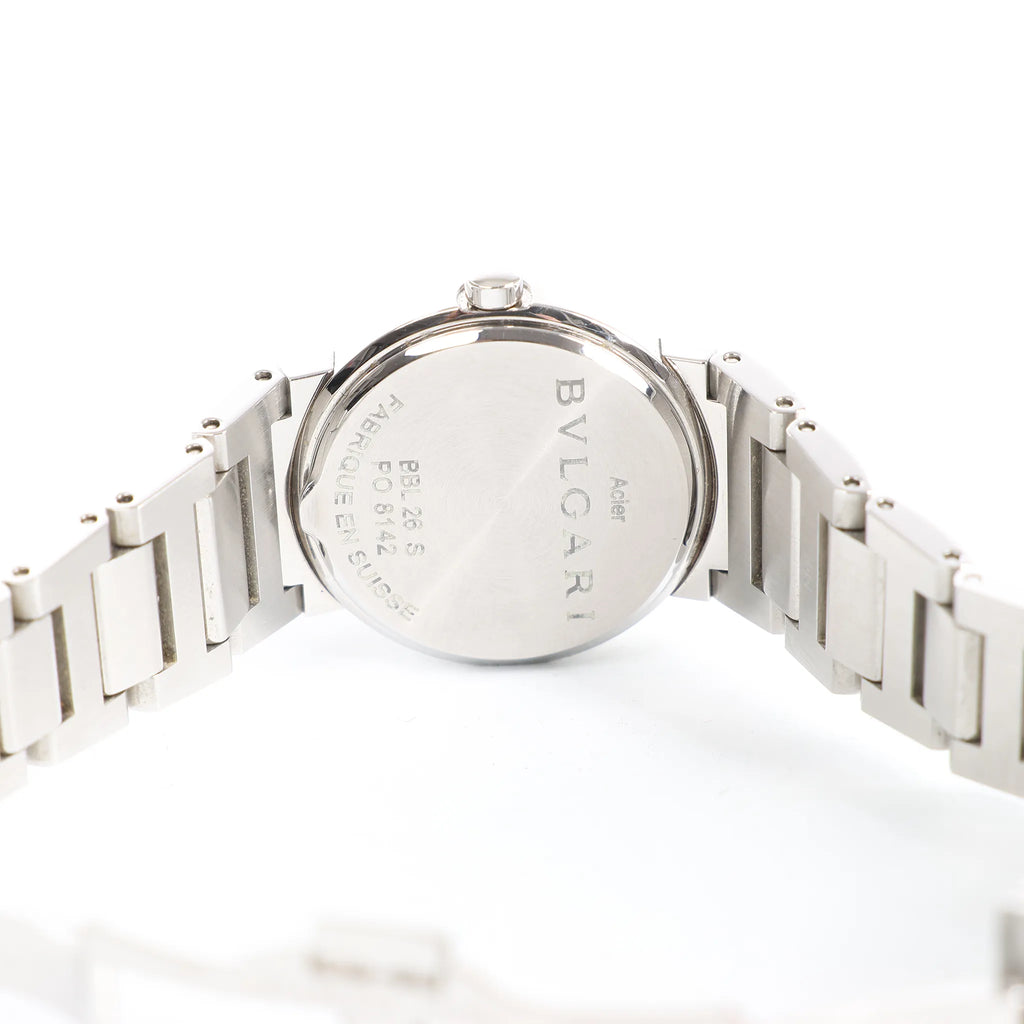 Bvlgari Bvlgari Bvlgari BBL26S PO8142 SS QZ Watch with Black Dial