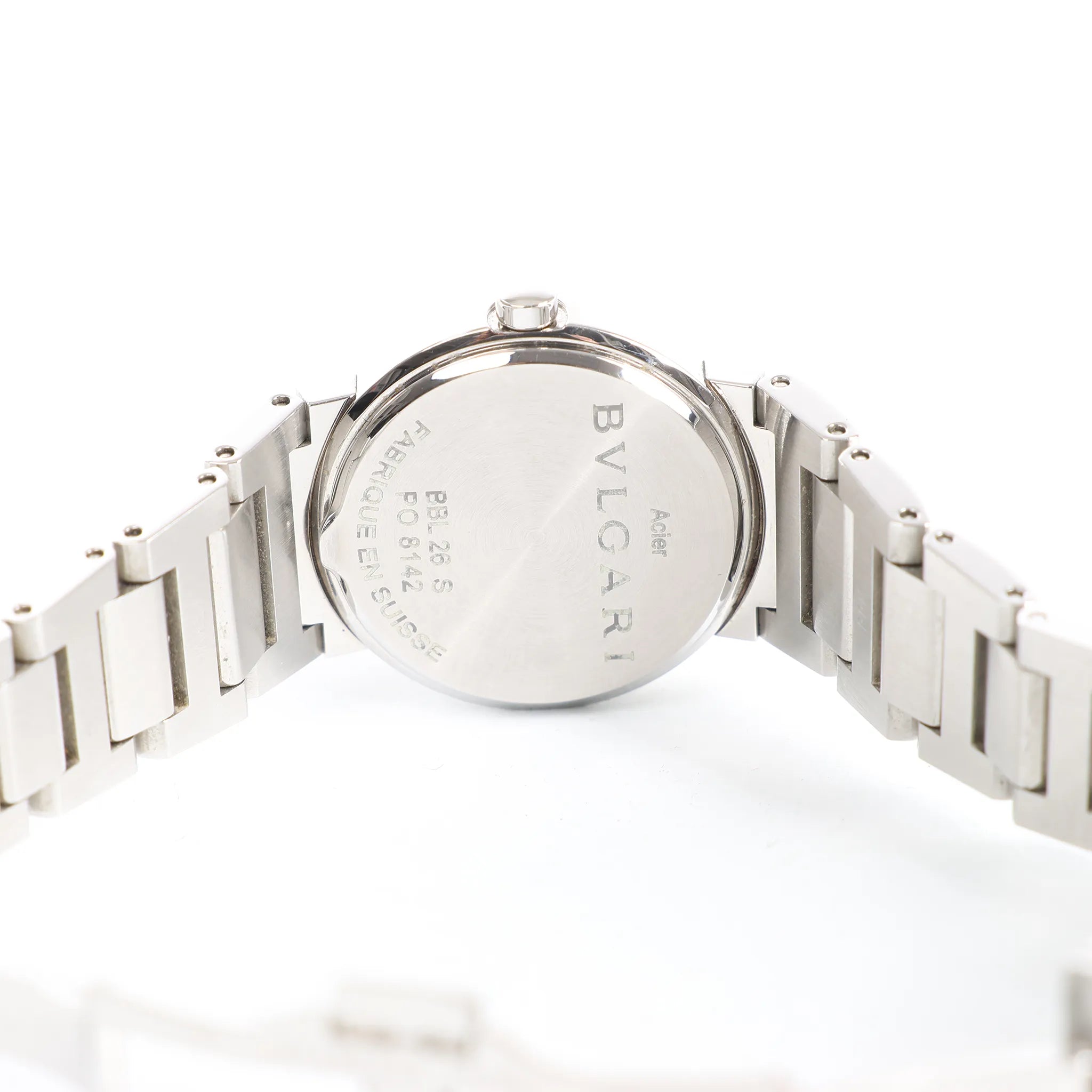 Bvlgari Bvlgari Bvlgari BBL26S PO8142 SS QZ Watch with Black Dial