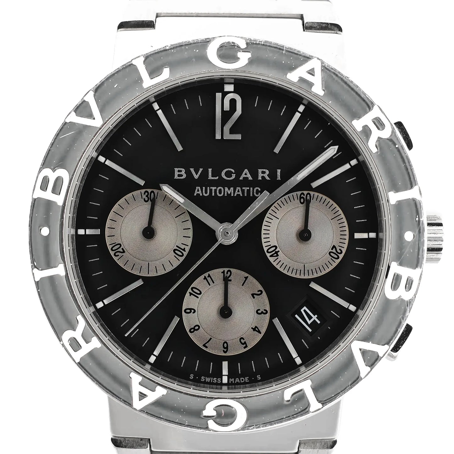 Bvlgari Bvlgari Bvlgari Chronograph BB38SSCH SS AT Watch with Black Dial
