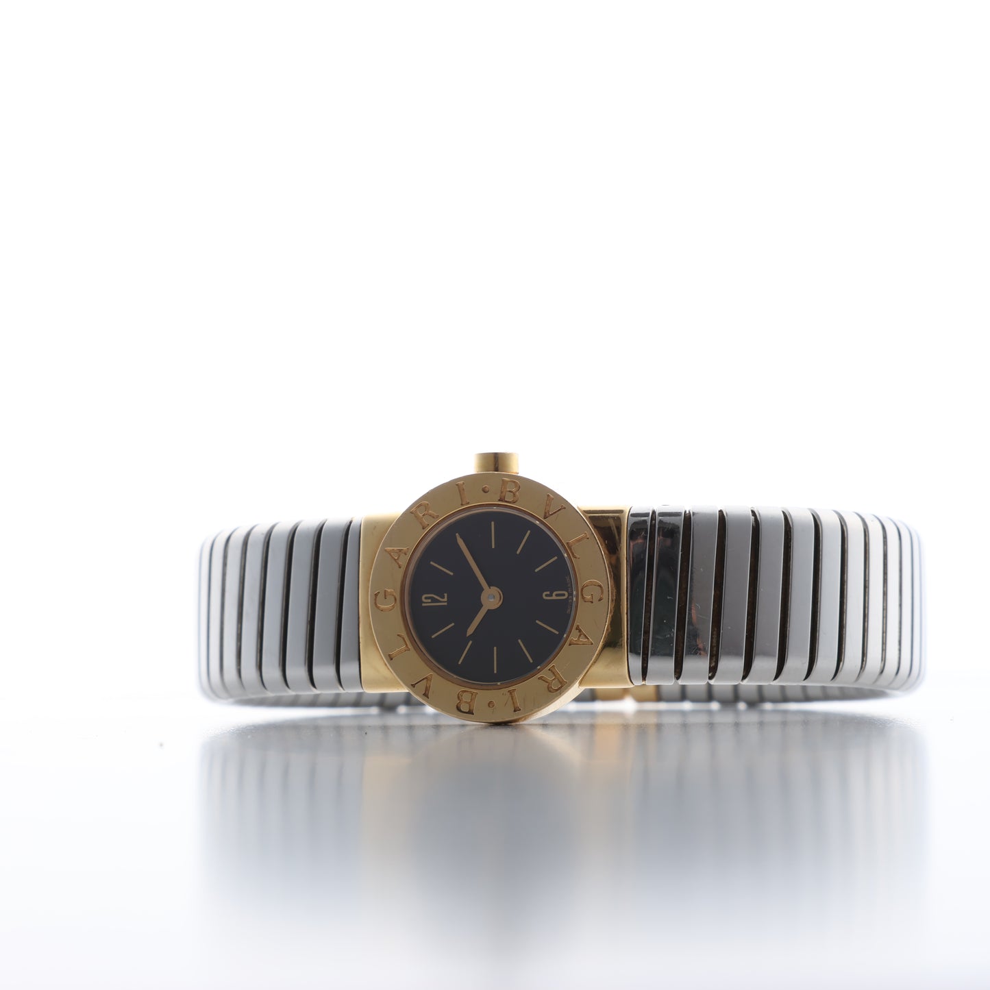 Bulgari Bulgari Bulgari Tubogas BB192T P.73933 SS×YG QZ Montre à cadran noir