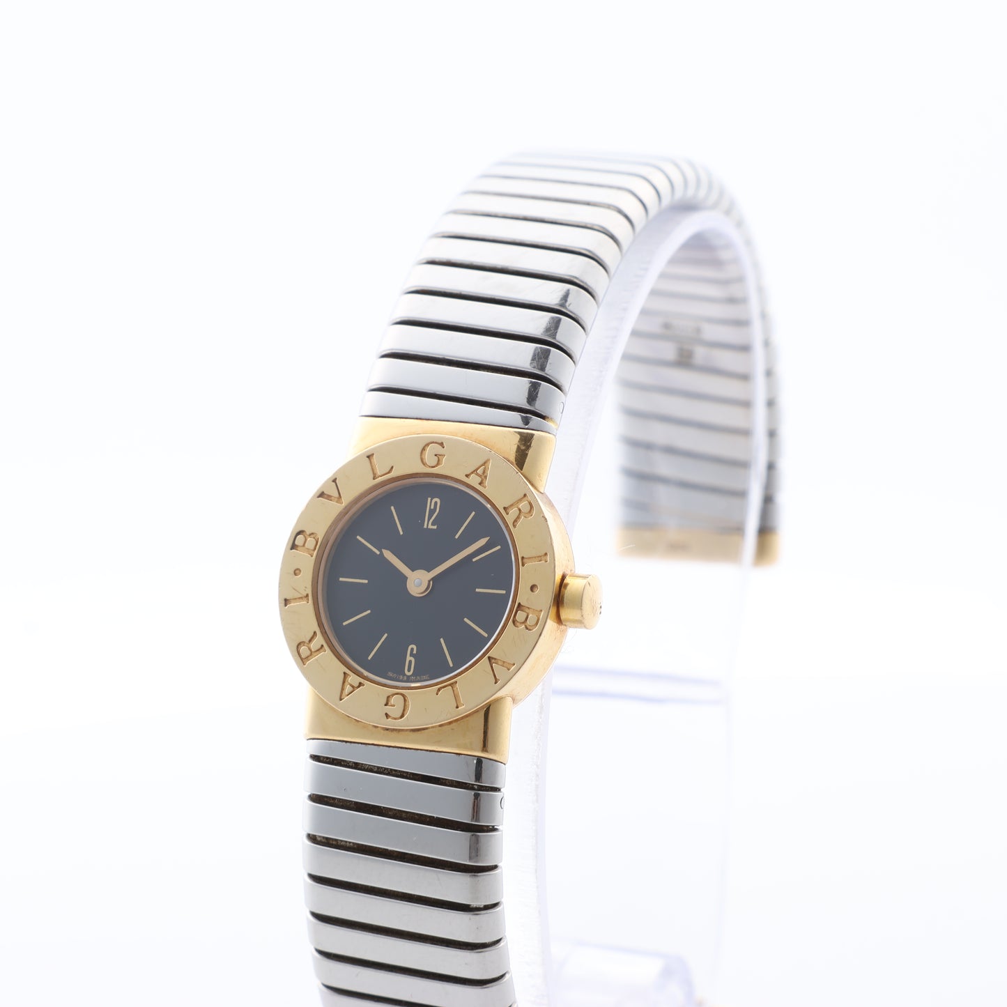 Bulgari Bulgari Bulgari Tubogas BB192T P.73933 SS×YG QZ Montre à cadran noir