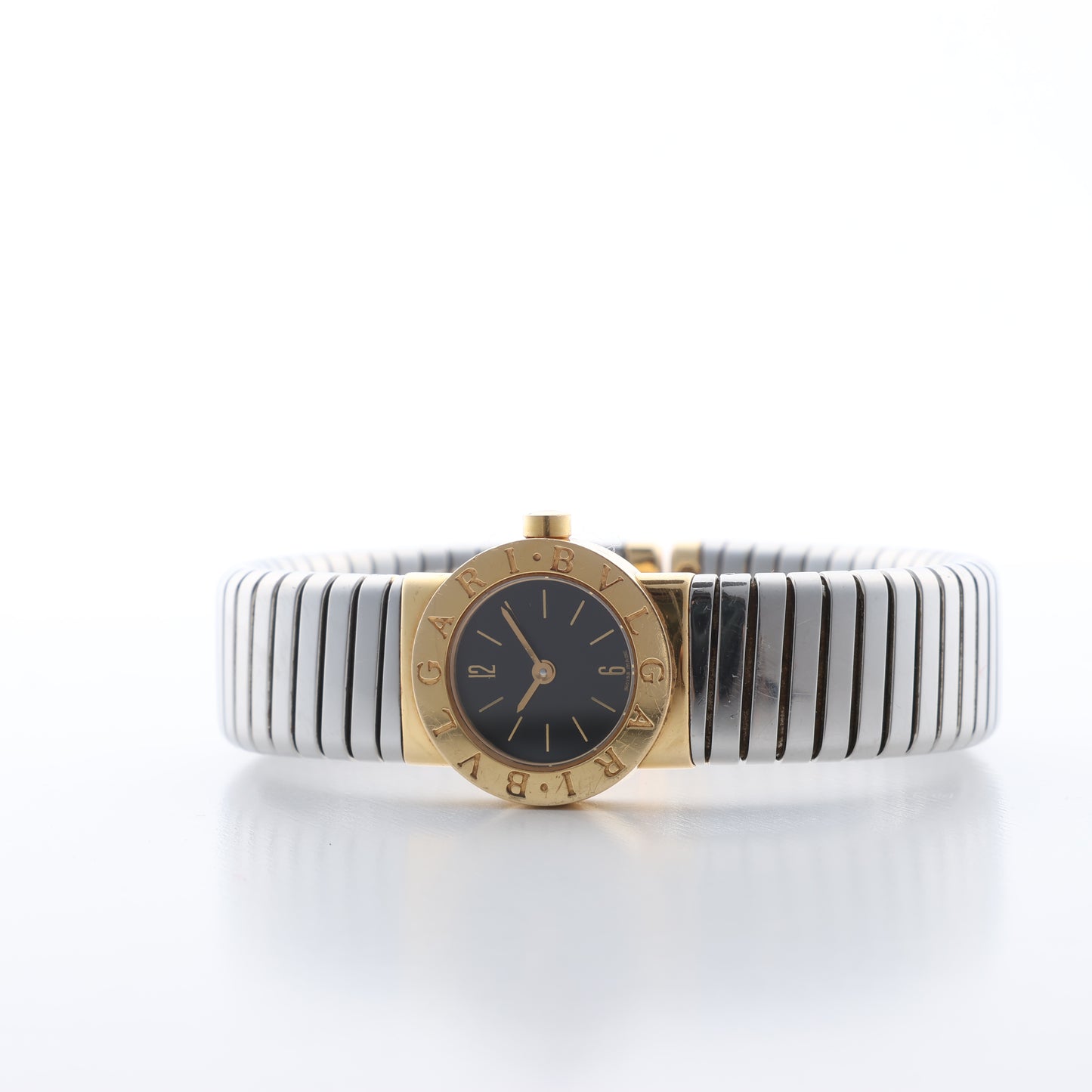 Bulgari Bulgari Bulgari Tubogas BB192T P.73933 SS×YG QZ Montre à cadran noir