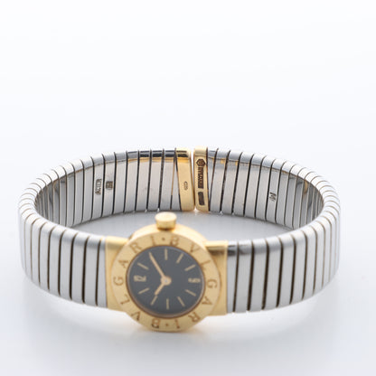Bulgari Bulgari Bulgari Tubogas BB192T P.73933 SS×YG QZ Montre à cadran noir