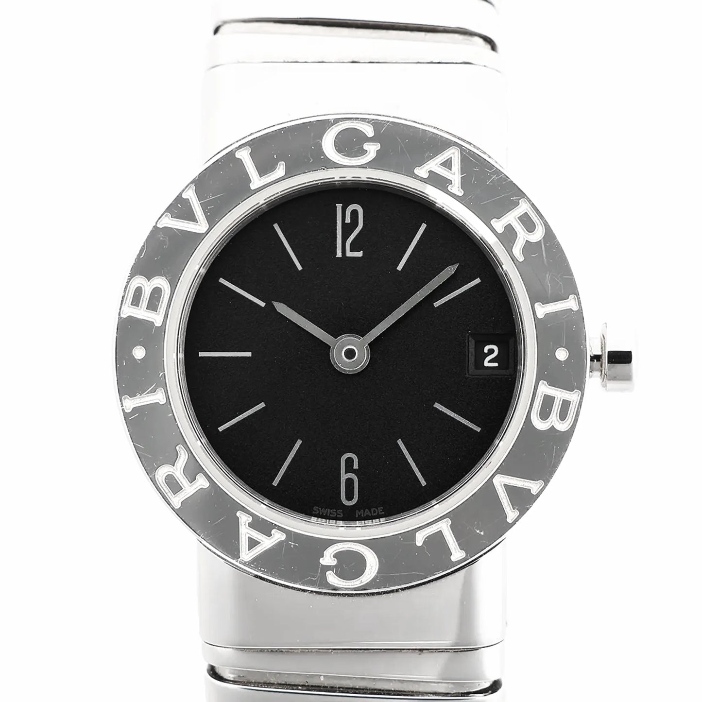 Bvlgari Bvlgari Bvlgari Tubogas BB232TS D235898 SS QZ Watch with Black Dial
