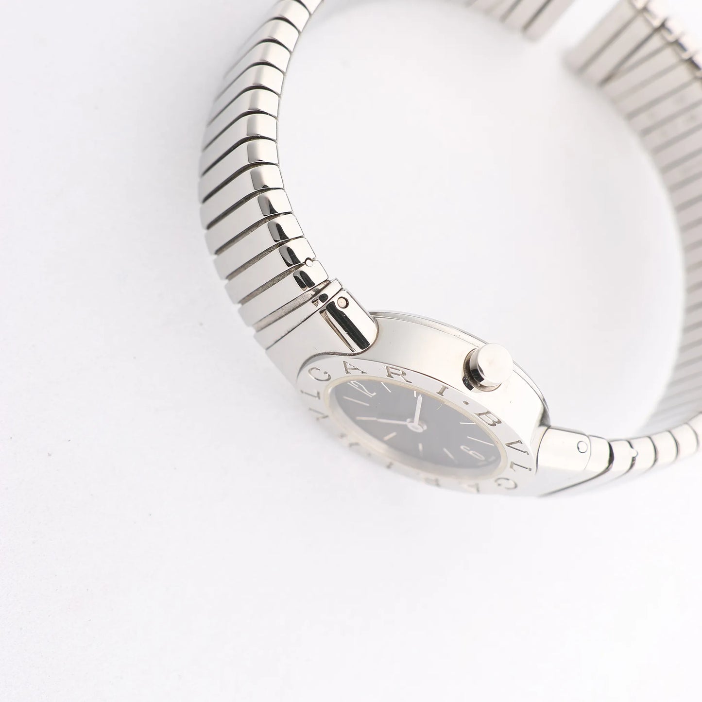 Bvlgari Bvlgari Bvlgari Tubogas BB232TS D235898 SS QZ Watch with Black Dial