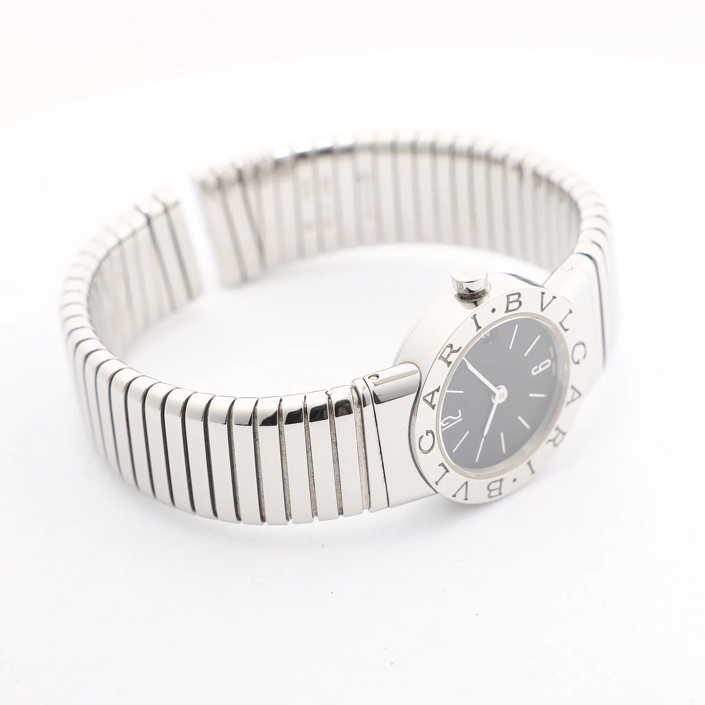 Bvlgari Bvlgari Bvlgari Tubogas BB232TS D235898 SS QZ Watch with Black Dial