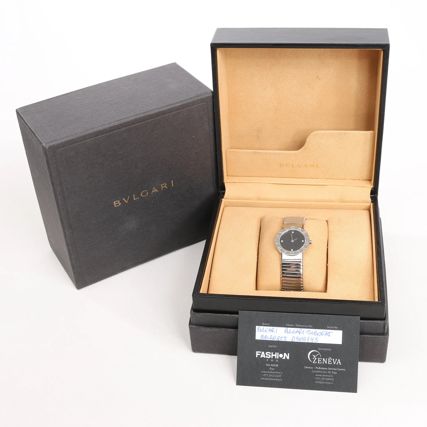 Bvlgari Bvlgari Bvlgari Tubogas BB262TS SS QZ Watch with Black Dial