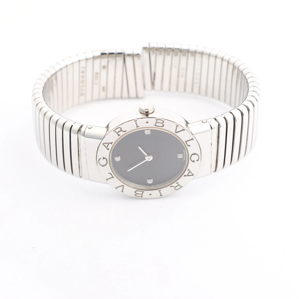 Bvlgari Bvlgari Bvlgari Tubogas BB262TS SS QZ Watch with Black Dial