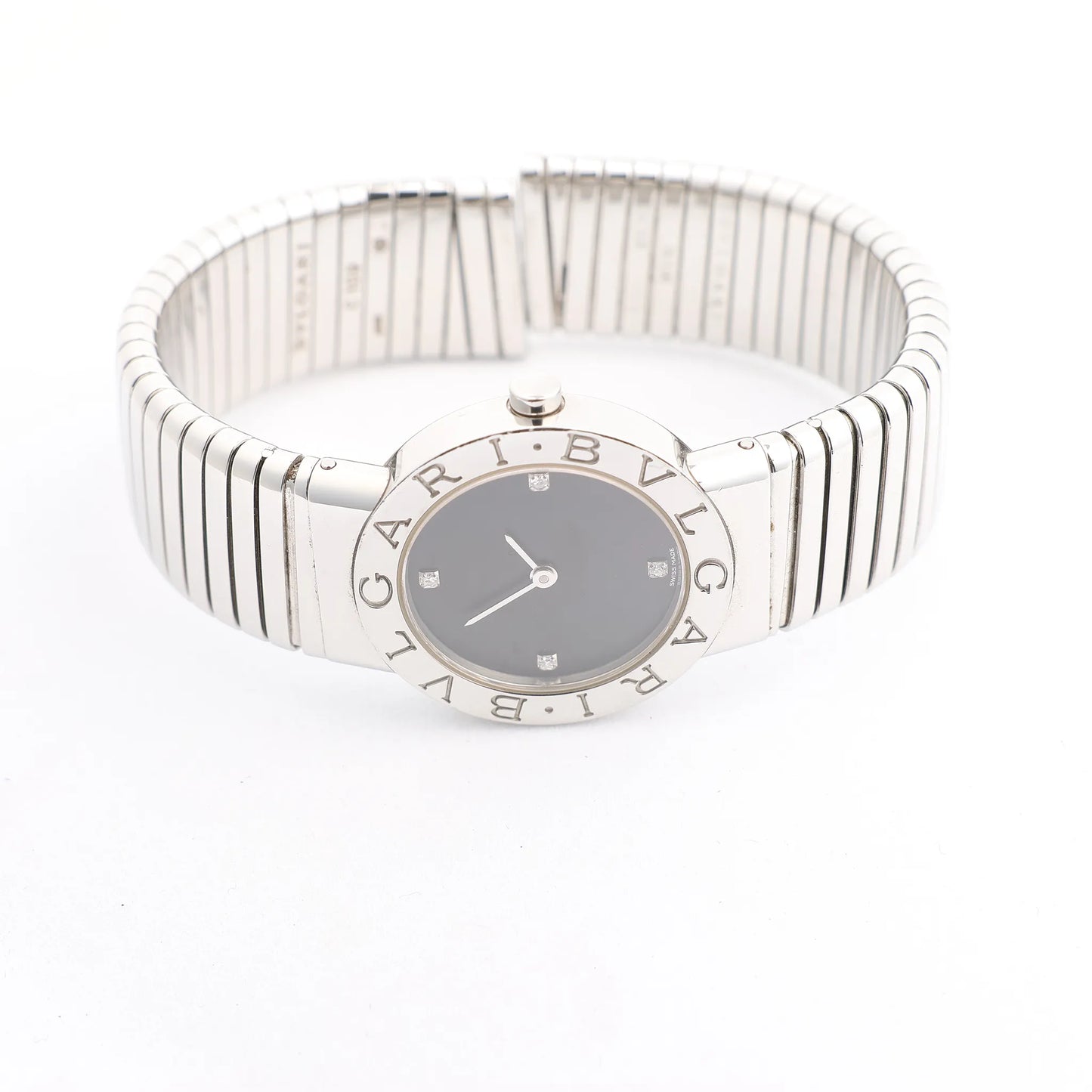 Bvlgari Bvlgari Bvlgari Tubogas BB262TS SS QZ Watch with Black Dial