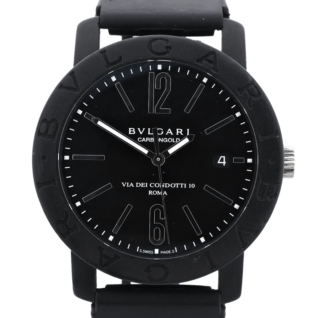 Bvlgari Bvlgari Bvlgari BB40CL L22471 Carbon x SS x Rubber AT Watch with Black Dial