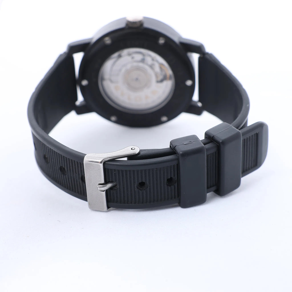 Bvlgari Bvlgari Bvlgari BB40CL L22471 Carbon x SS x Rubber AT Watch with Black Dial