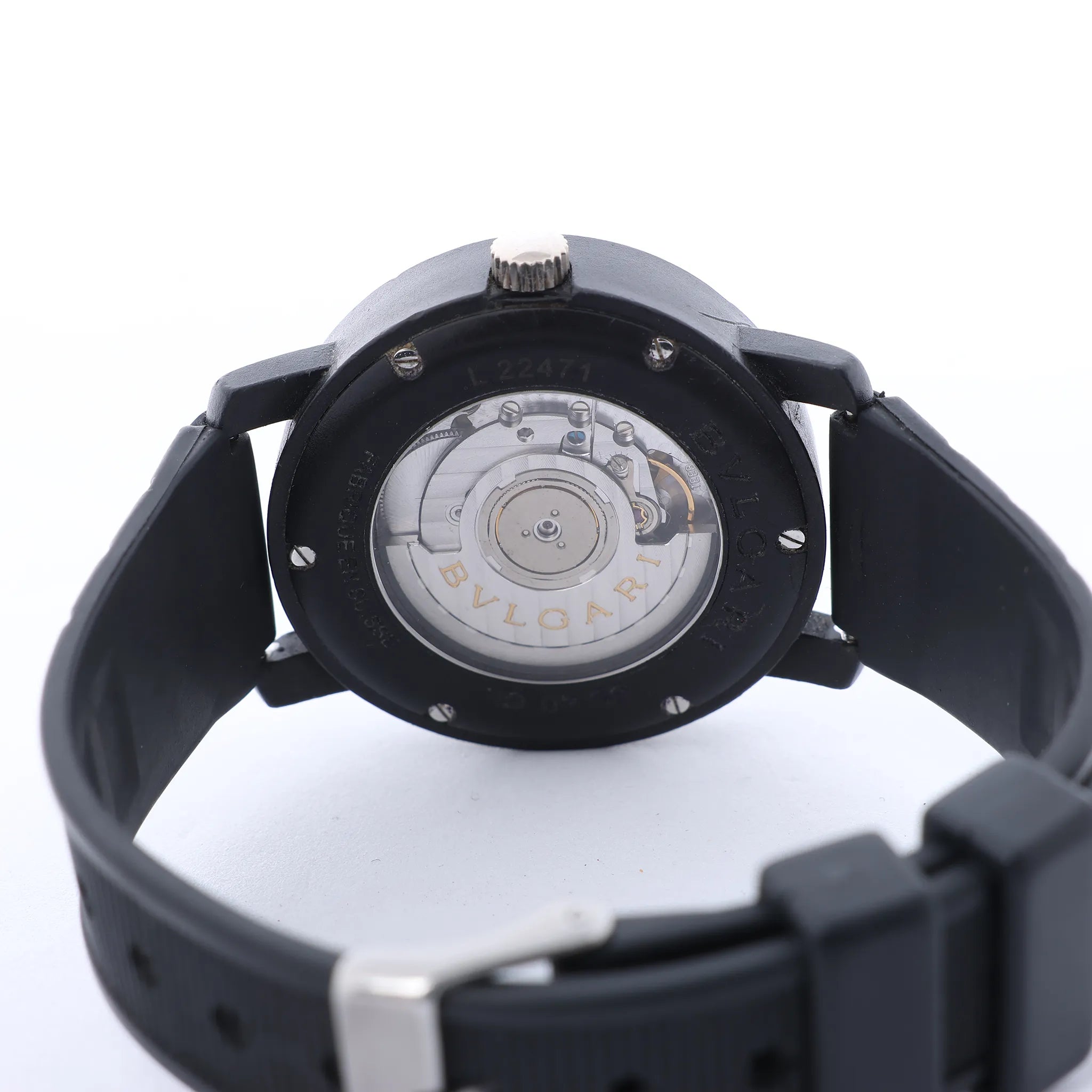 Bvlgari Bvlgari Bvlgari BB40CL L22471 Carbon x SS x Rubber AT Watch with Black Dial