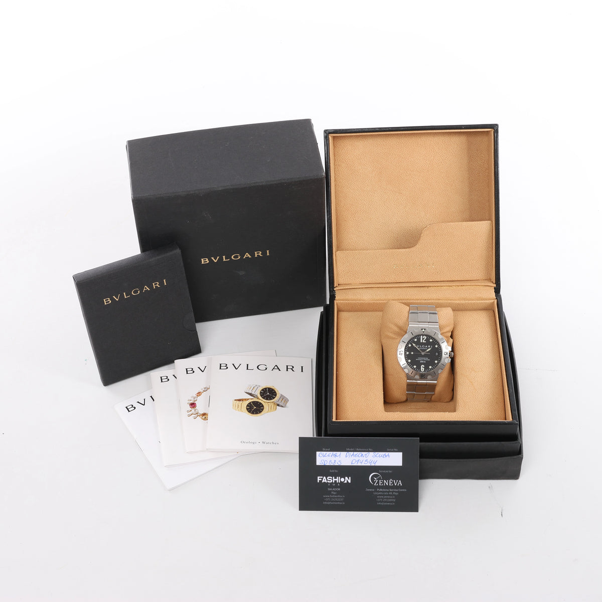 Bvlgari Diagono Scuba SD38S D14344 SS AT Watch with Black Dial