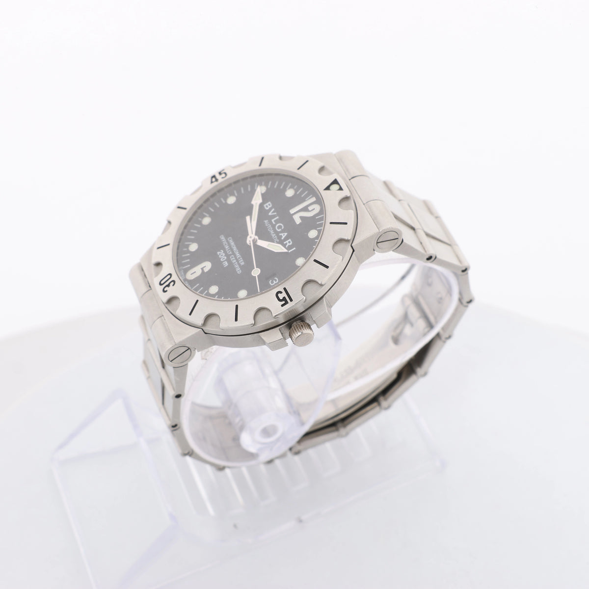 Bvlgari Diagono Scuba SD38S D14344 SS AT Watch with Black Dial