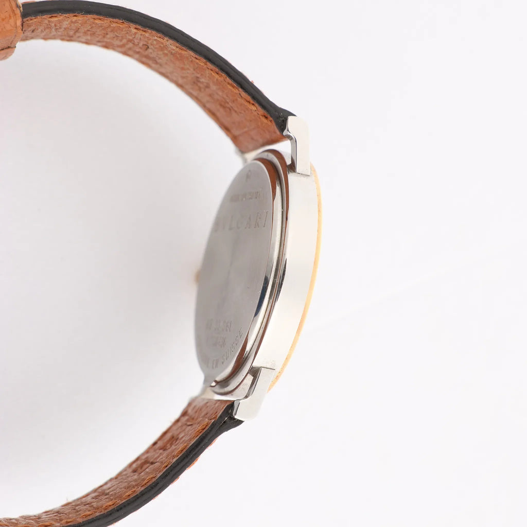 Bvlgari Bvlgari Bvlgari  BB33 SGL L 238436 SS YG Leather QZ Watch with Black Dial