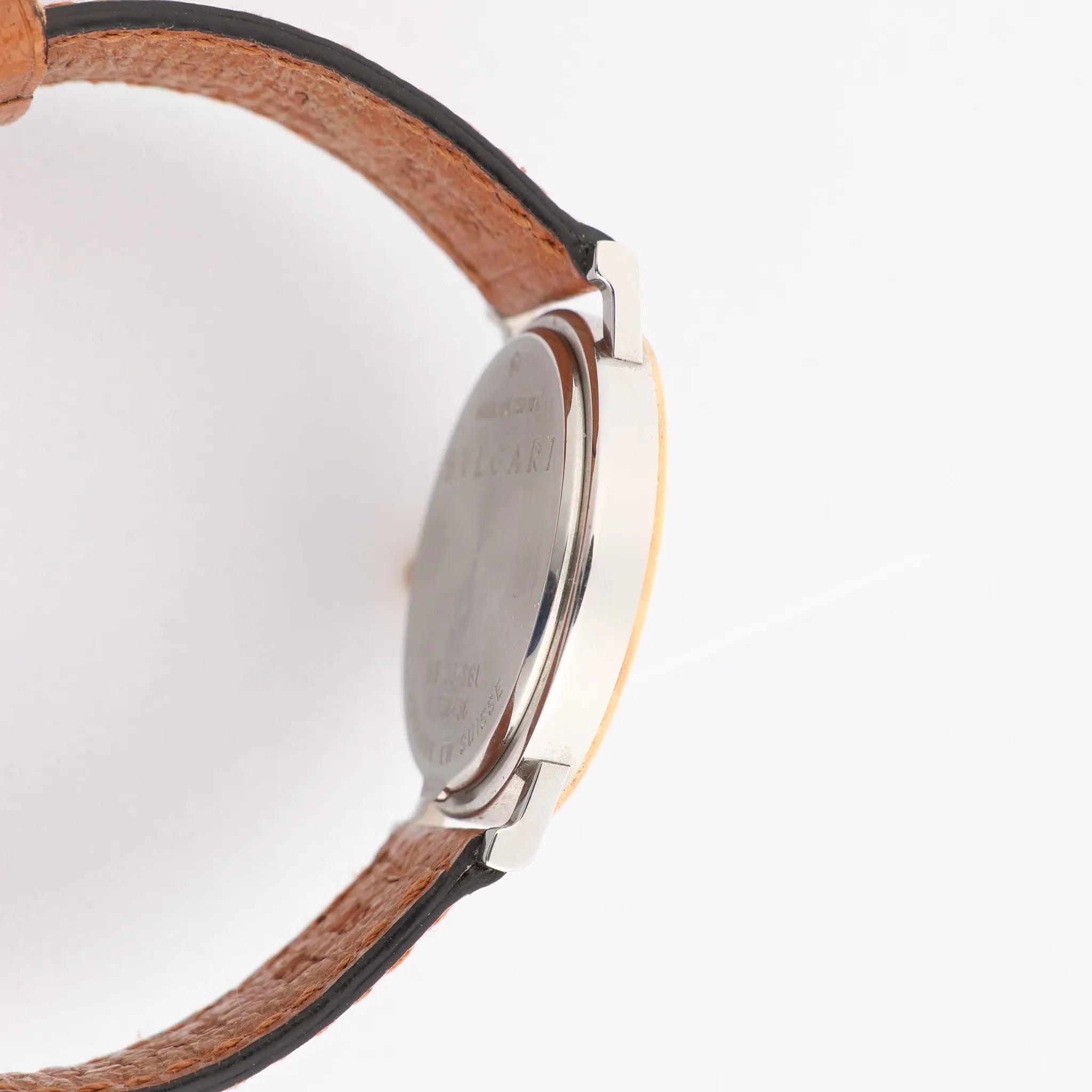 Bvlgari Bvlgari Bvlgari  BB33 SGL L 238436 SS YG Leather QZ Watch with Black Dial