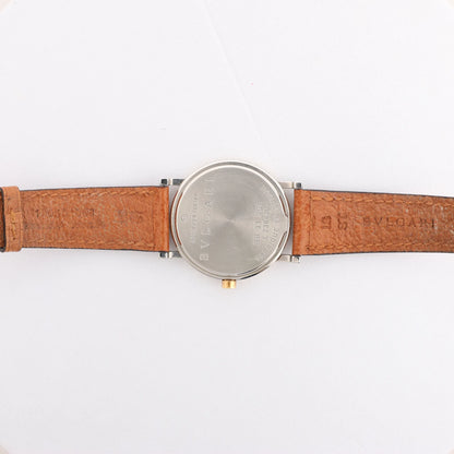 Bvlgari Bvlgari Bvlgari  BB33 SGL L 238436 SS YG Leather QZ Watch with Black Dial