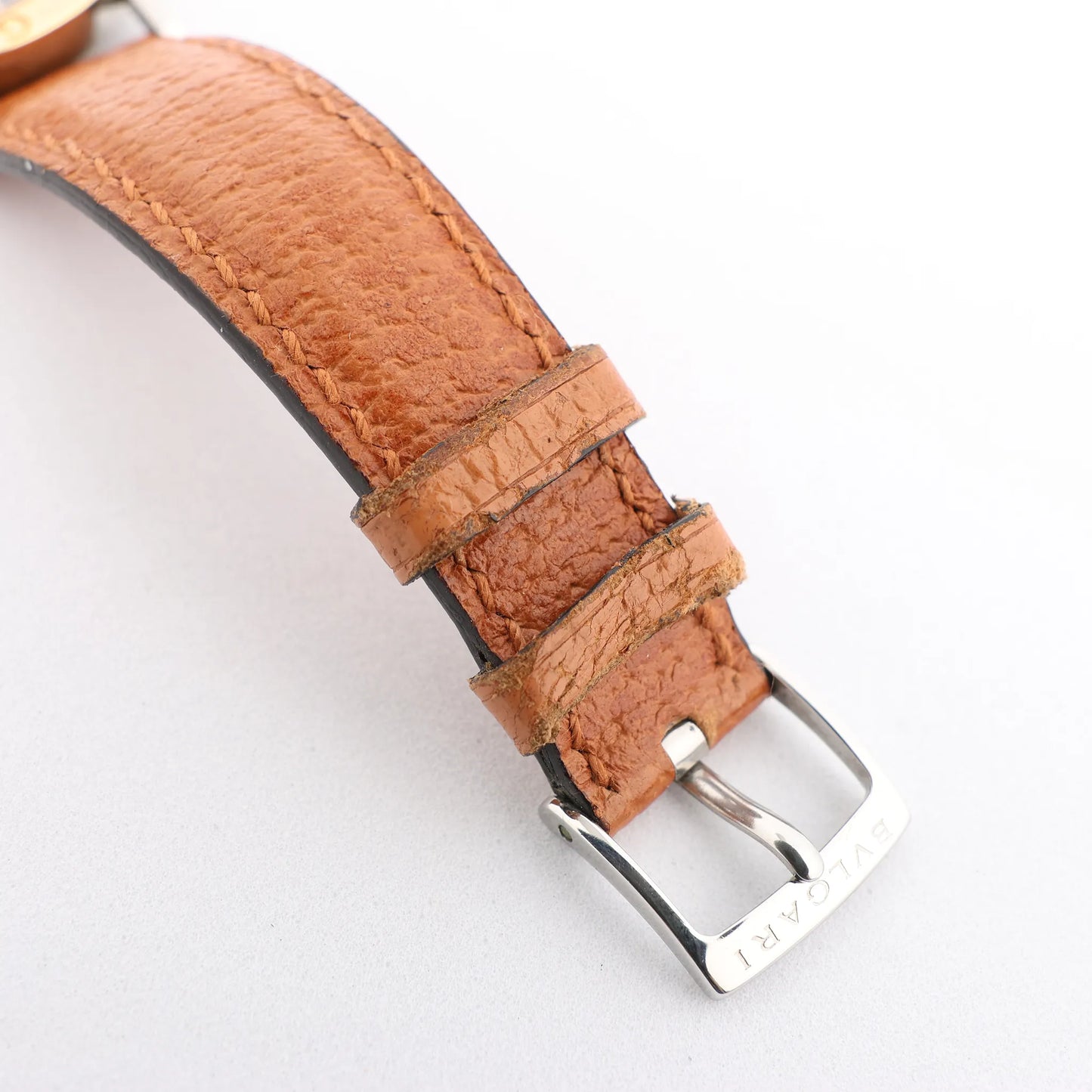 Bvlgari Bvlgari Bvlgari  BB33 SGL L 238436 SS YG Leather QZ Watch with Black Dial