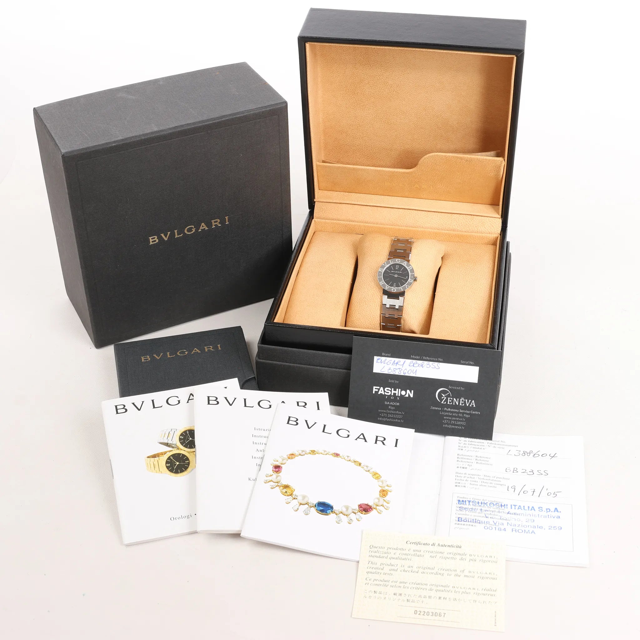 Bvlgari Bvlgari Bvlgari BB23SS L388604 SS QZ Watch with Black Dial