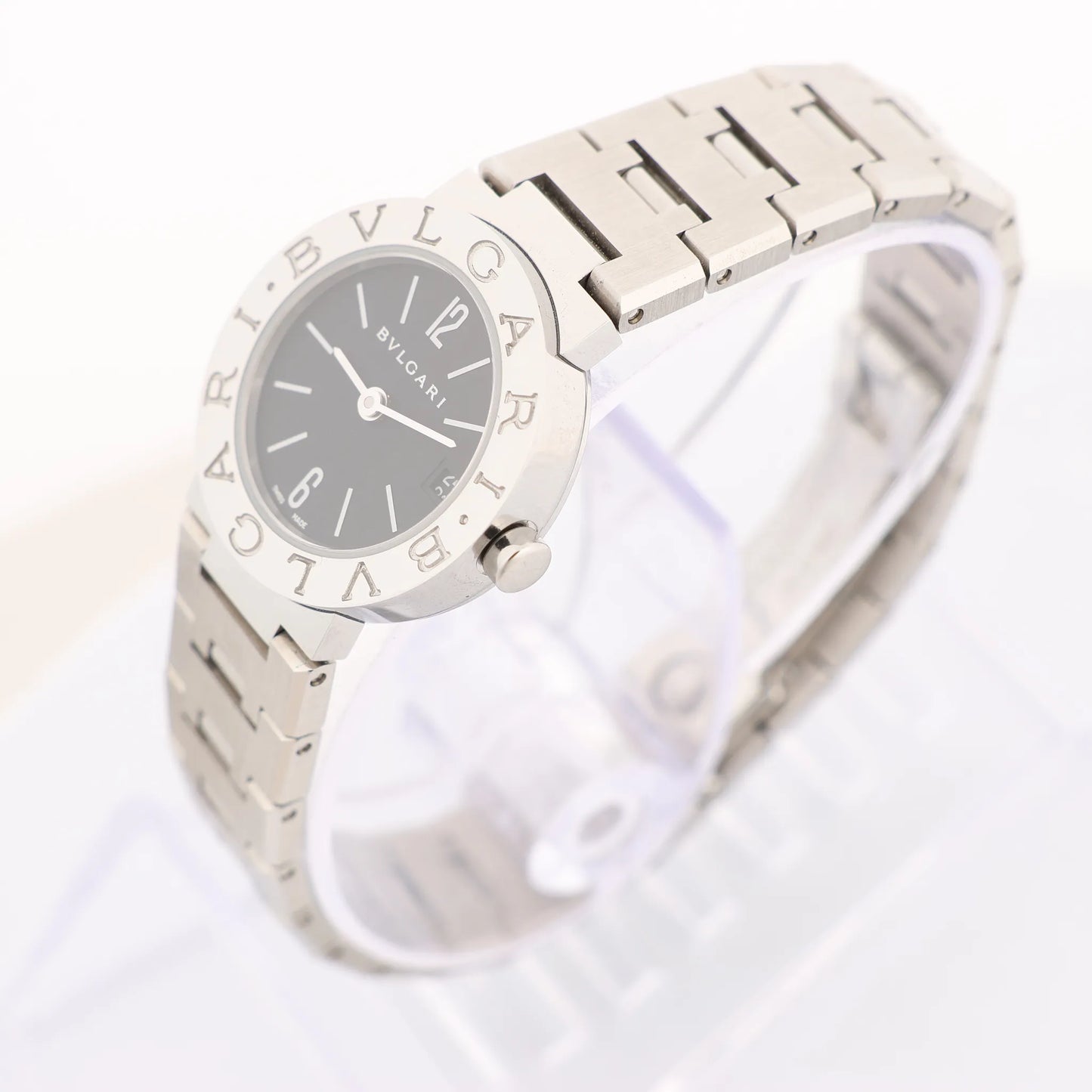 Bvlgari Bvlgari Bvlgari BB23SS L388604 SS QZ Uhr mit schwarzem Zifferblatt